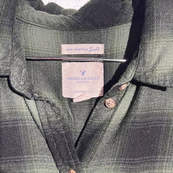 Upcycle flannel with smile print - Picture 3 of 5